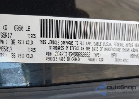 2013 Chrysler Town & Country Touring z USA, uszkodzony, nr VIN 2C4RC1BG4DR692662